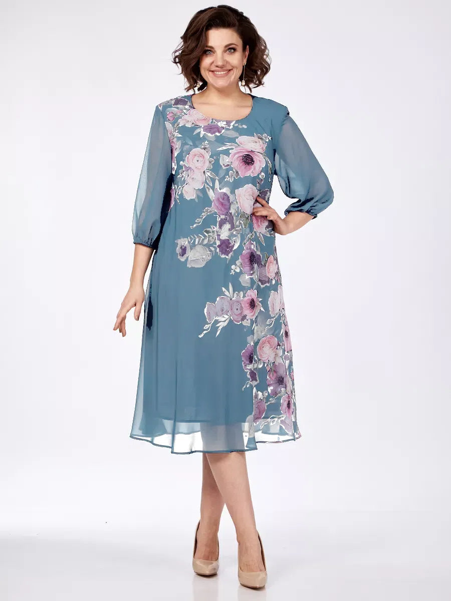 🌸💕【S-5XL】 Rochie elegantă cu imprimare florală de primăvară 🌷💃