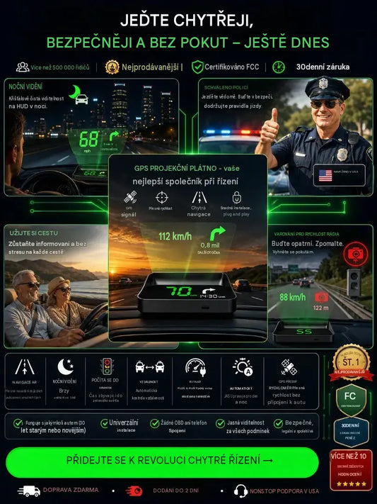 【Švýcarská vojenská GPS navigace „vyhýbající se trestu“】Nový GPS rychloměr a otáčkoměr s HUD displejem