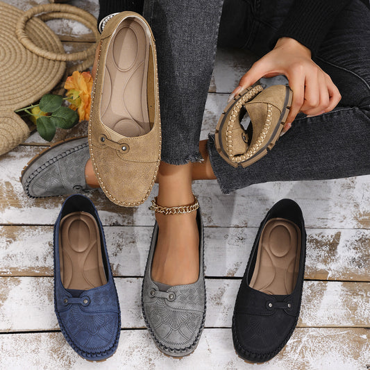 ✨50% έκπτωση✨【35-44】 Γυναικεία ορθοπεδικά παπούτσια, κατασκευασμένα από φυσικό δέρμα, ελαφριά, αντιολισθητικά, αναπνεύσιμα και άνετα.