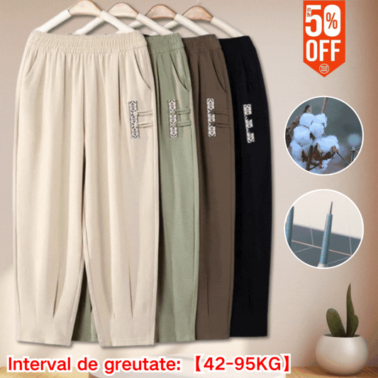 【M-4XL】 Nowe letnie cienkie bawełniane spodnie lniane o długości 7/8