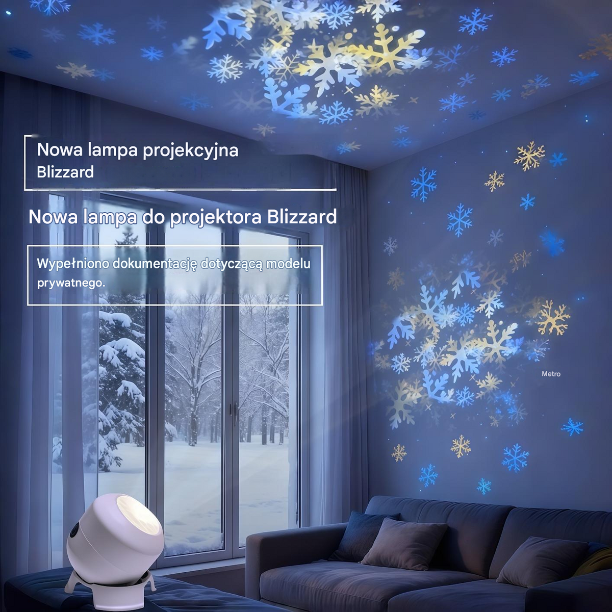 Dynamiczny projektor obrotowy LED