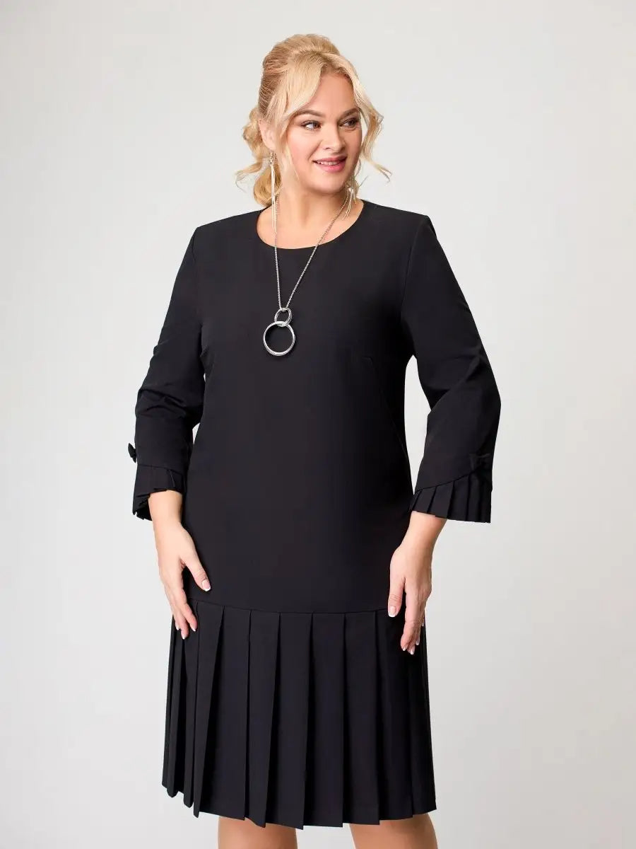 💌 【S-5XL】👗 2026 zimowa nowa wysokiej jakości elegancka sukienka w jednolitym kolorze