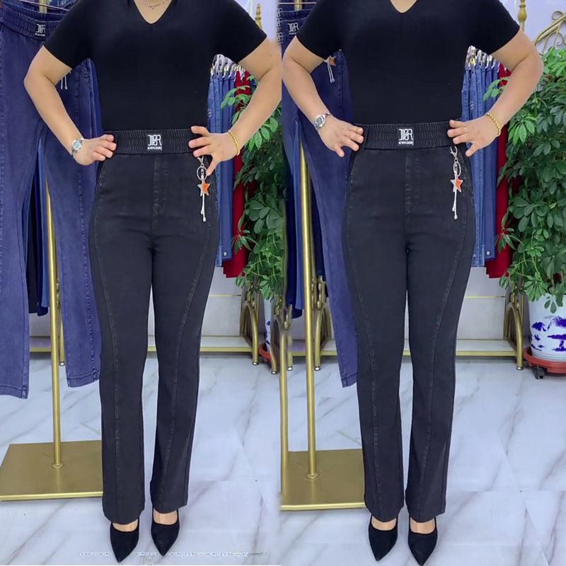 👖【S-4XL】2025 γυναικείο τζιν με ψηλή μέση και ελαστικότητα