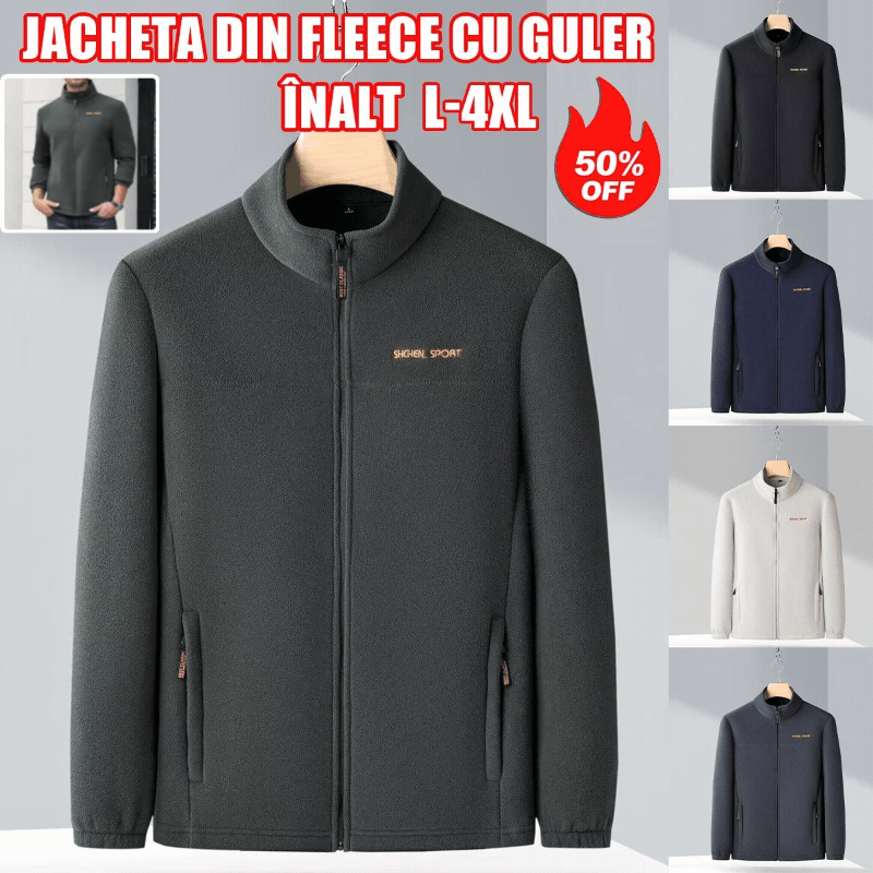 🧥🍂🔥Ανδρικό Φθινοπωρινό και Χειμερινό Φλις Μπουφάν Polar, Φλις Μπουφάν με Ψηλό Γιακά για Νέους και Μεσήλικες Άνδρες