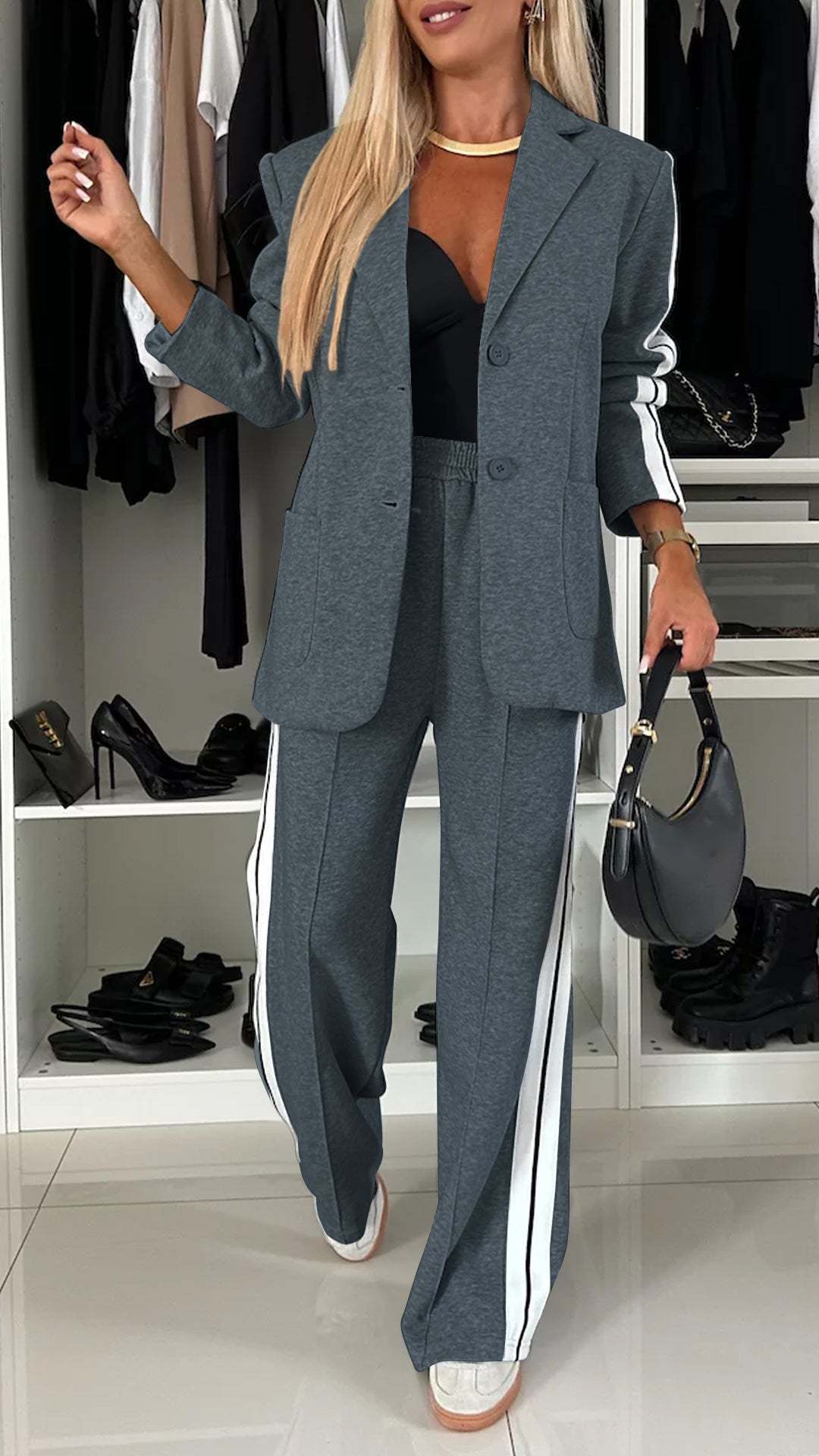 【Nowość w sprzedaży, damski komplet】Komplet garniturowy casual z klapami🍂