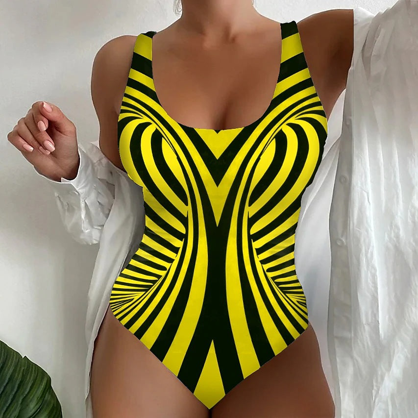 👙【S-6XL】Seksowny, jednoczęściowy kostium kąpielowy w paski