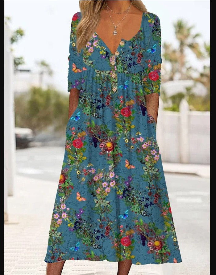 🎀【Oferta specjalna】【S–5XL】👗Elegancka sukienka midi styl i wygoda na każdą okazję