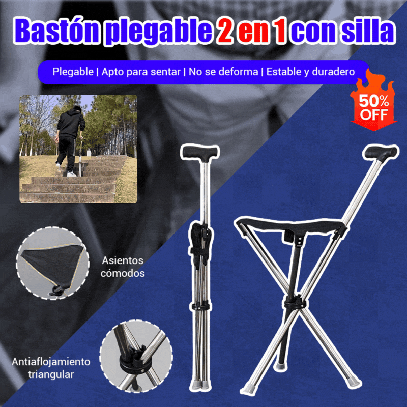 ✨Zložljiva pohodna palica 2 v 1 s stolom, berglami proti padcu, zložljiva in prenosna✅Teleskopske pohodniške palice
