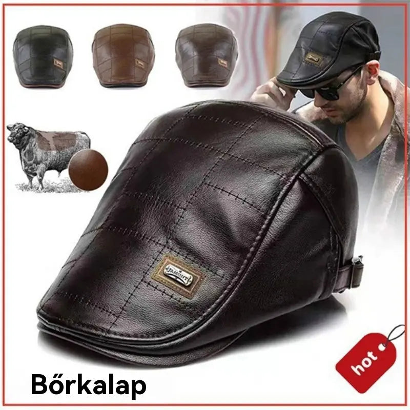 🔥 Retro stílusú, kiváló minőségű, természetes bőrű, mindenhez illeszkedő sapka