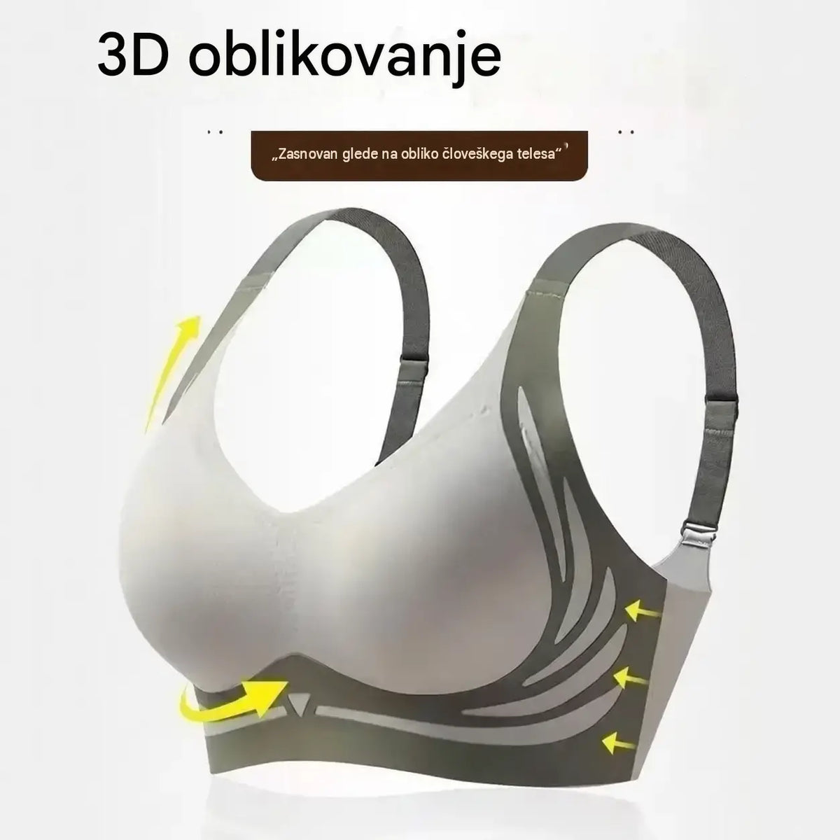 【50 % popust】😍【Komplet 3 kosov】Ženski modrček brez kosti❤️【Primeren za telesno težo 40–85 kg】