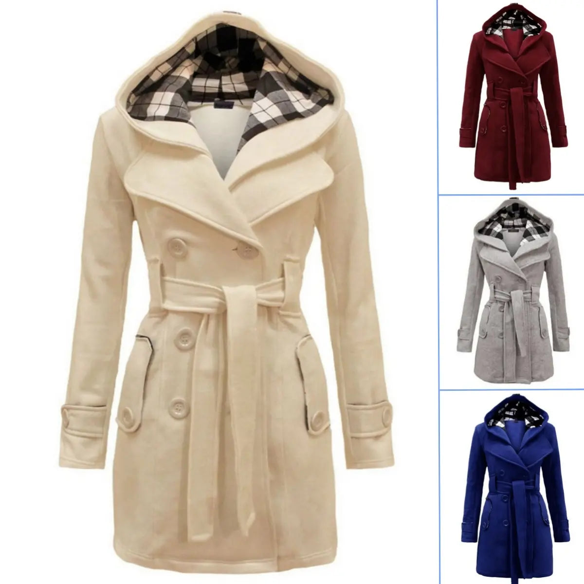 ✨ 【Visoka kakovost】【S-3XL】 Ženska topla jakna s kapuco srednje dolžine