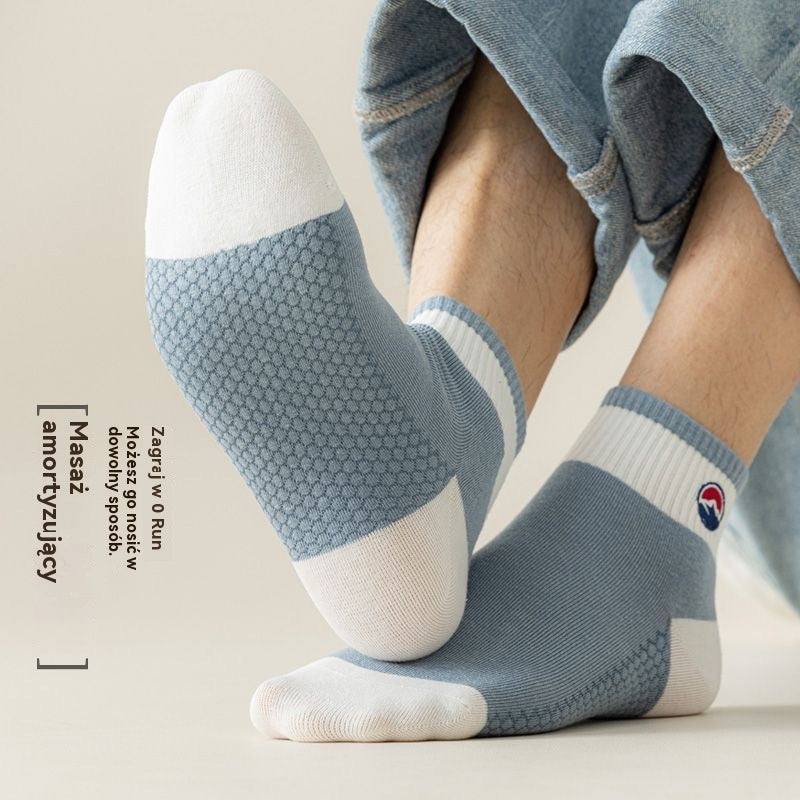【10 par】🧦🌈Męskie, oddychające, odprowadzające pot skarpetki sportowe do połowy łydki
