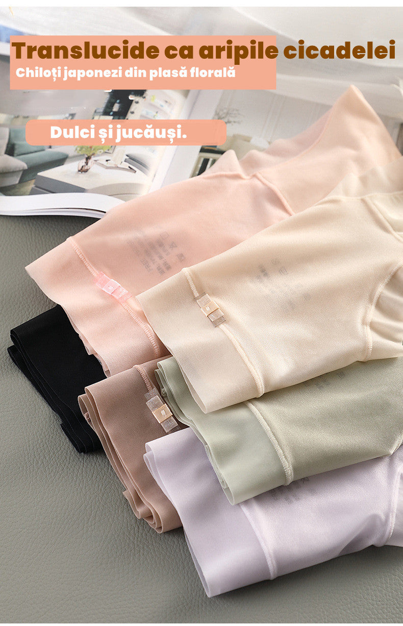 🩲Promocja nowości 【6 sztuk】Damskie figi z jedwabiu lodowego z wysokim stanem