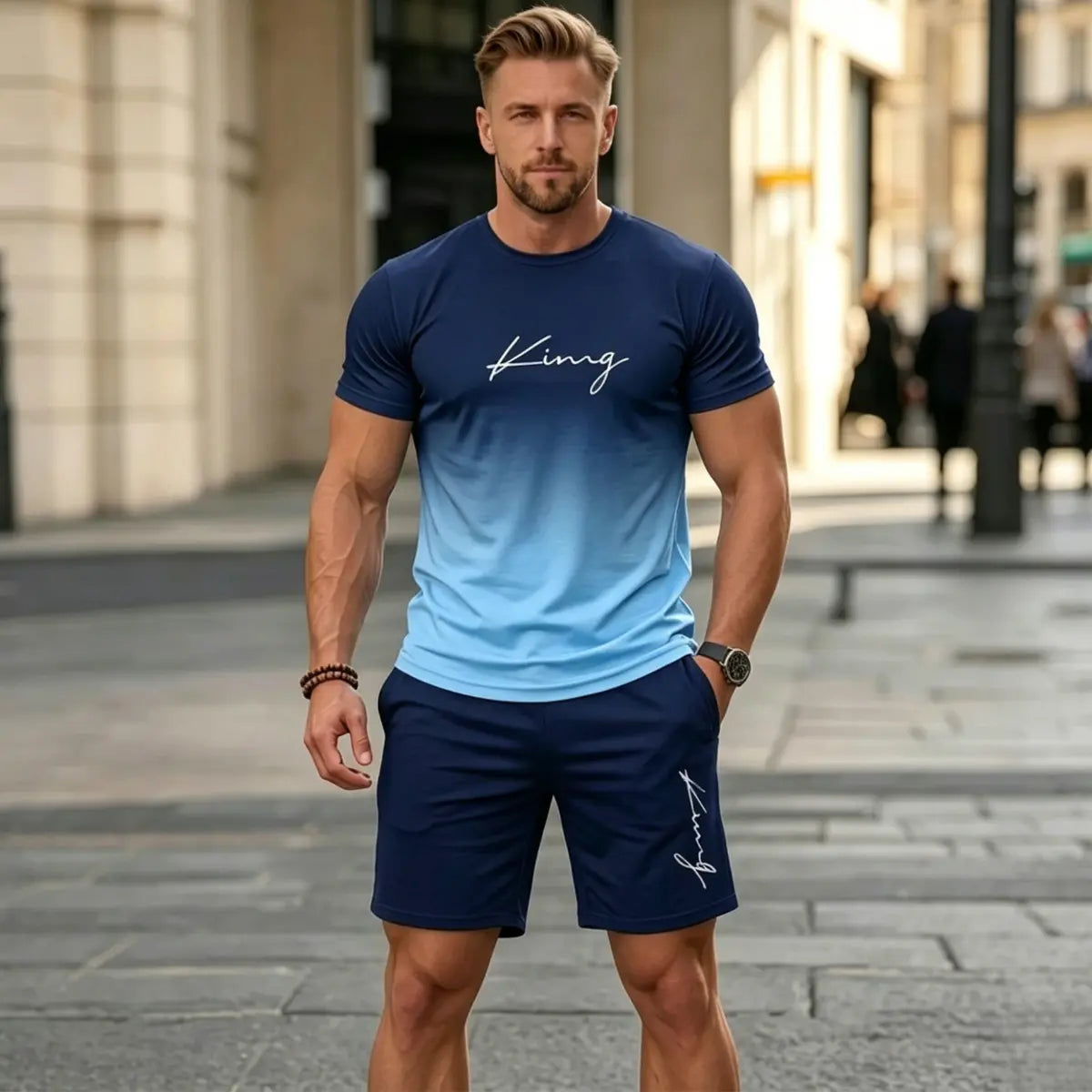 ✨S-6XL【Dobírka】Pánský letní sportovní komplet – pohodlné tričko s krátkým rukávem a šortky pro každodenní nošení i na doma