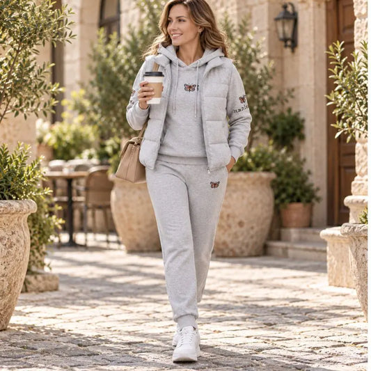 😊【M-4XL】💟💞Nový třídílný ležérní set (vesta + top + kalhoty) – Kolekce 2026