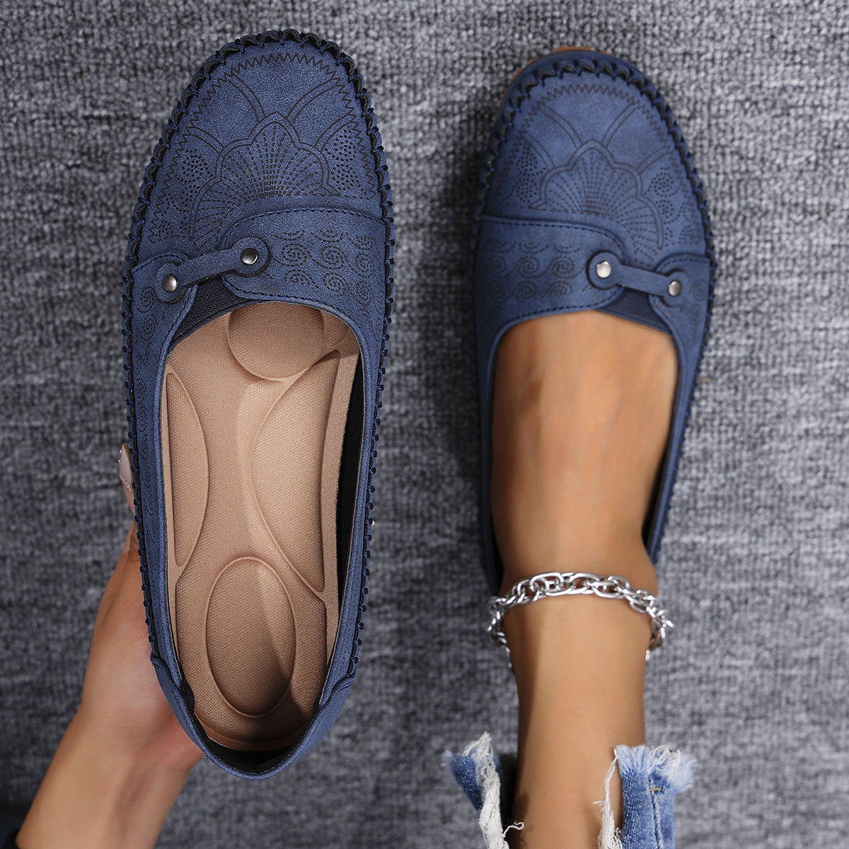 ✨50% έκπτωση✨【35-44】 Γυναικεία ορθοπεδικά παπούτσια, κατασκευασμένα από φυσικό δέρμα, ελαφριά, αντιολισθητικά, αναπνεύσιμα και άνετα.