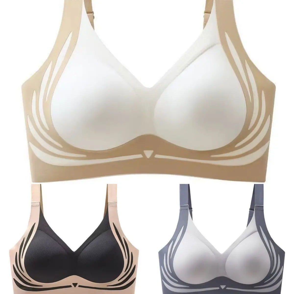 【50 % popust】😍【Komplet 3 kosov】Ženski modrček brez kosti❤️【Primeren za telesno težo 40–85 kg】
