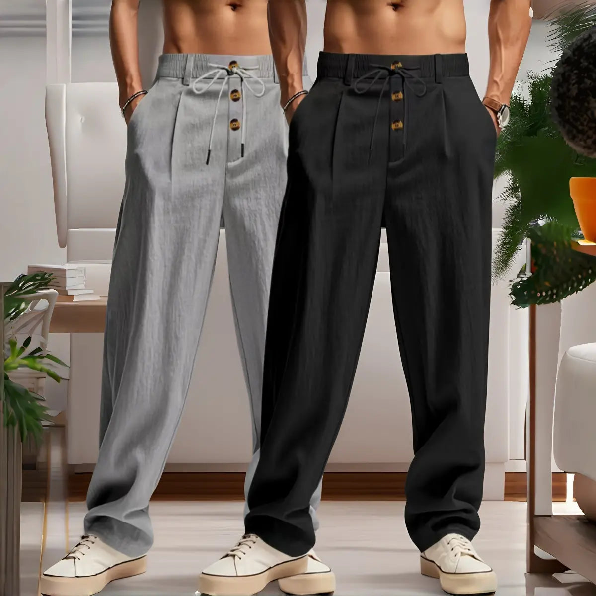 👖👖¡Oferta por tiempo limitado! Pantalones caseros de hombre de alta calidad. Corte entallado y recto, transpirables y cómodos.