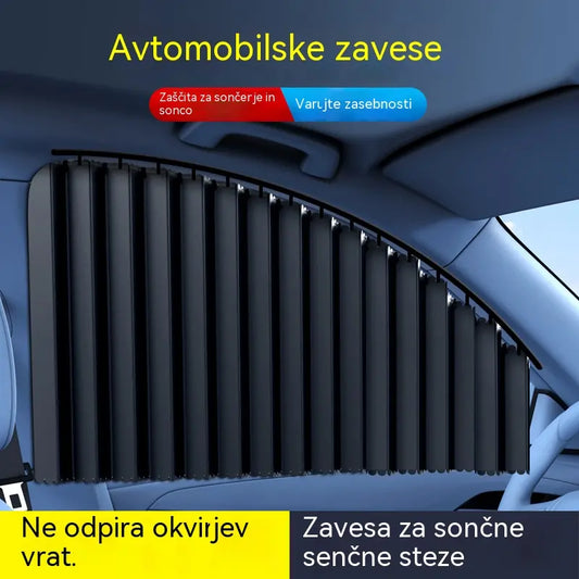 【4-delni komplet】Senčnik za avtomobilsko okno z drsno tirnico in izolacijsko plastjo