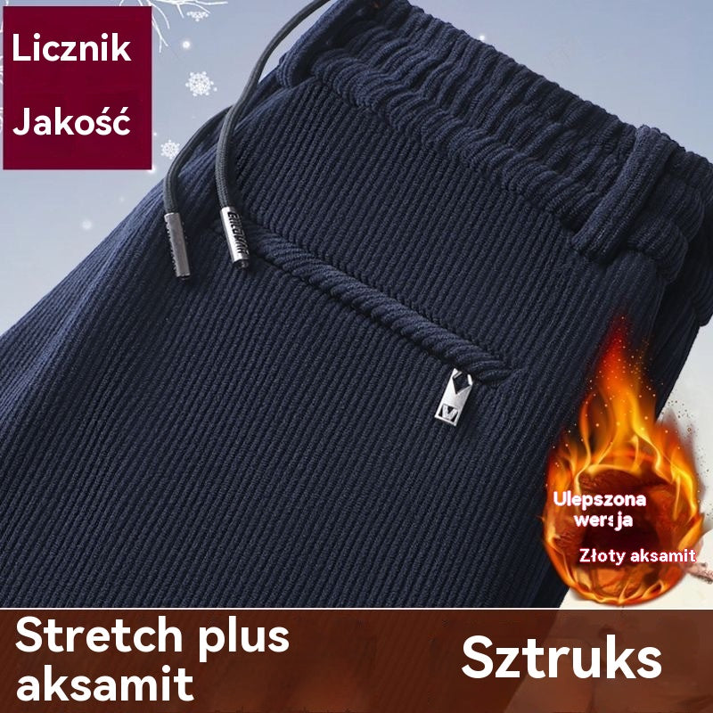 【M-5XL】Jesień i zima, aksamitne i aksamitne spodnie dresowe męskie, luźne spodnie casualowe