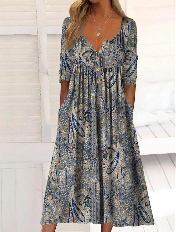 🎀【Oferta specjalna】【S–5XL】👗Elegancka sukienka midi styl i wygoda na każdą okazję