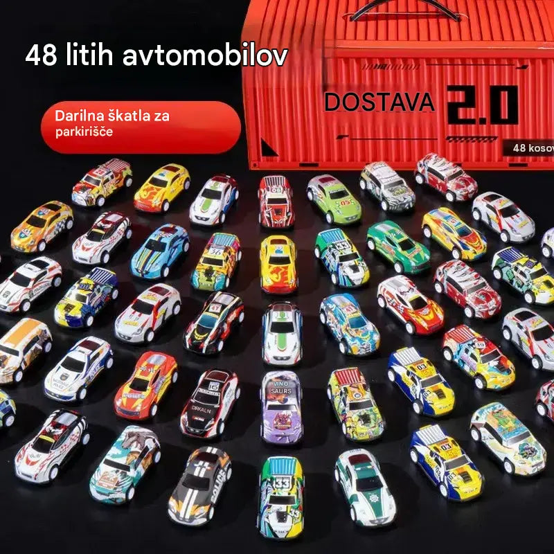 【50% POPUST】🎁48 snemljivih miniaturnih avtomobilčkov z vgrajeno garažo