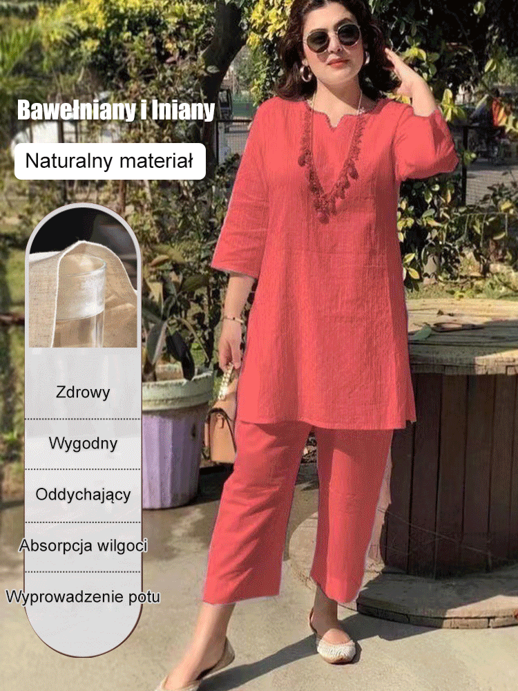 [40-100 kg] 2026 Nowy styl letni/garnitur dojazdowy - bawełna len