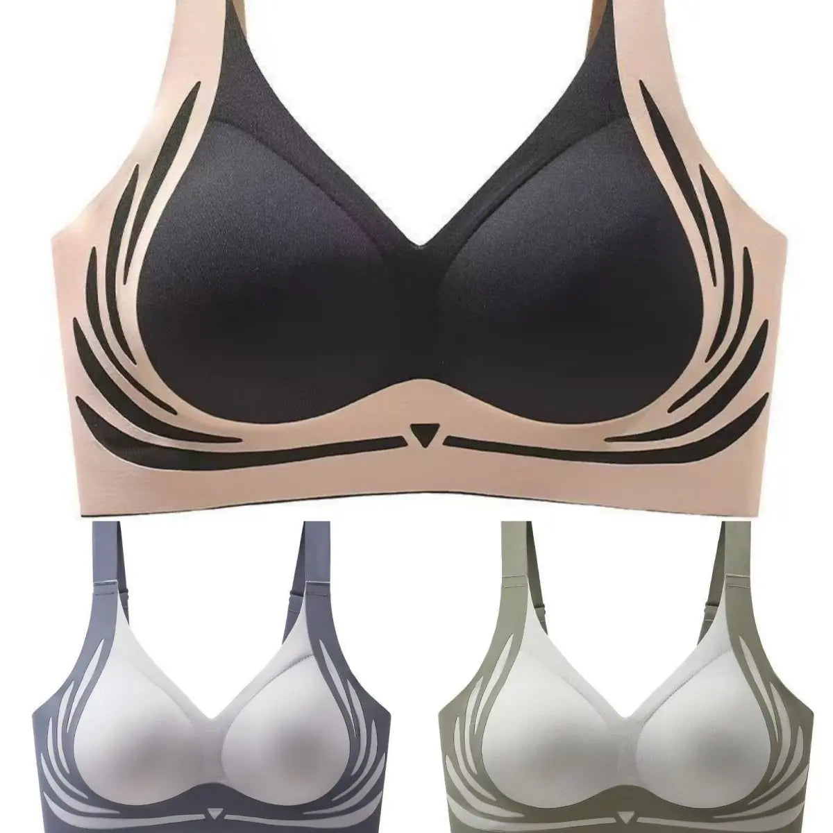 【50 % popust】😍【Komplet 3 kosov】Ženski modrček brez kosti❤️【Primeren za telesno težo 40–85 kg】