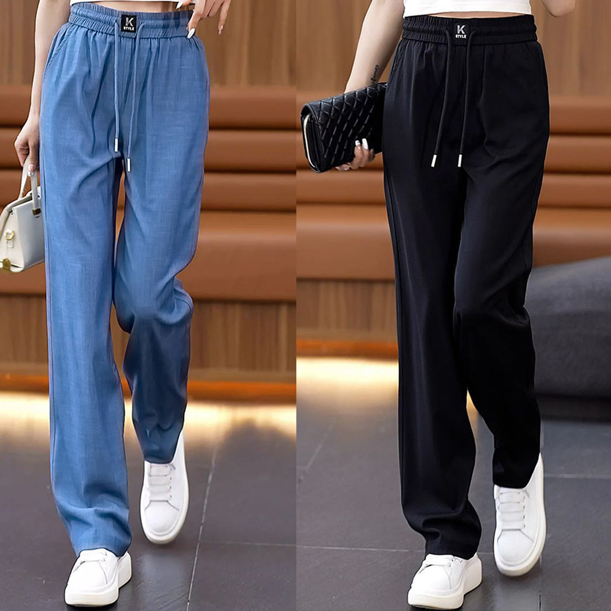 ❤️2026【S-3XL】 Jeansy z wysokim stanem i szerokimi nogawkami typu Ice Silk