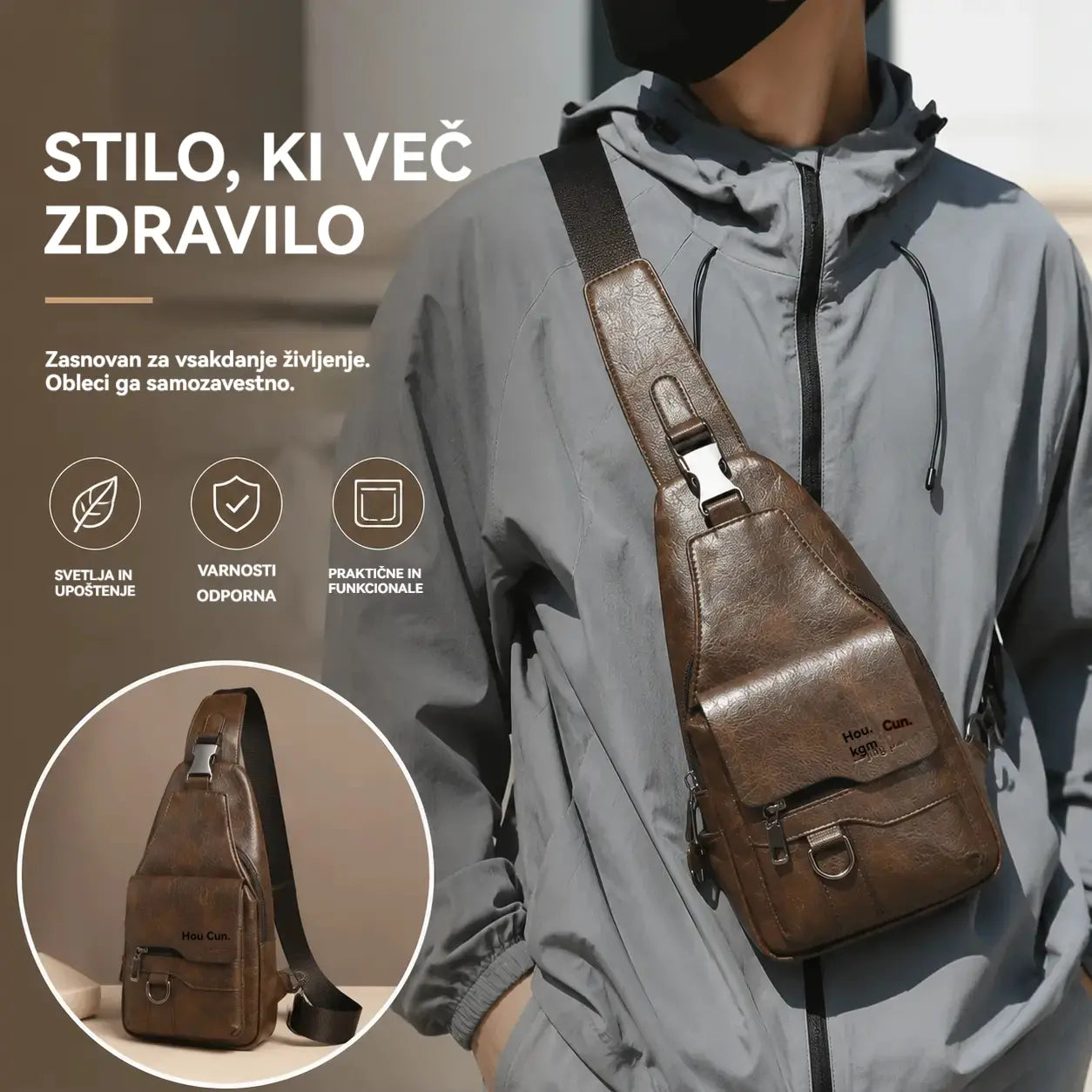 🎒 Vodoodporna torba za čez ramo iz pravega usnja v retro slogu: nepogrešljiv kos za vsakodnevno potovanje.
