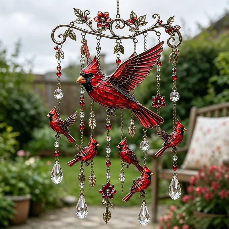 🐦 Kristalni zvončki, okrašeni s kolibriji in poslikanimi vzorci v vintage slogu