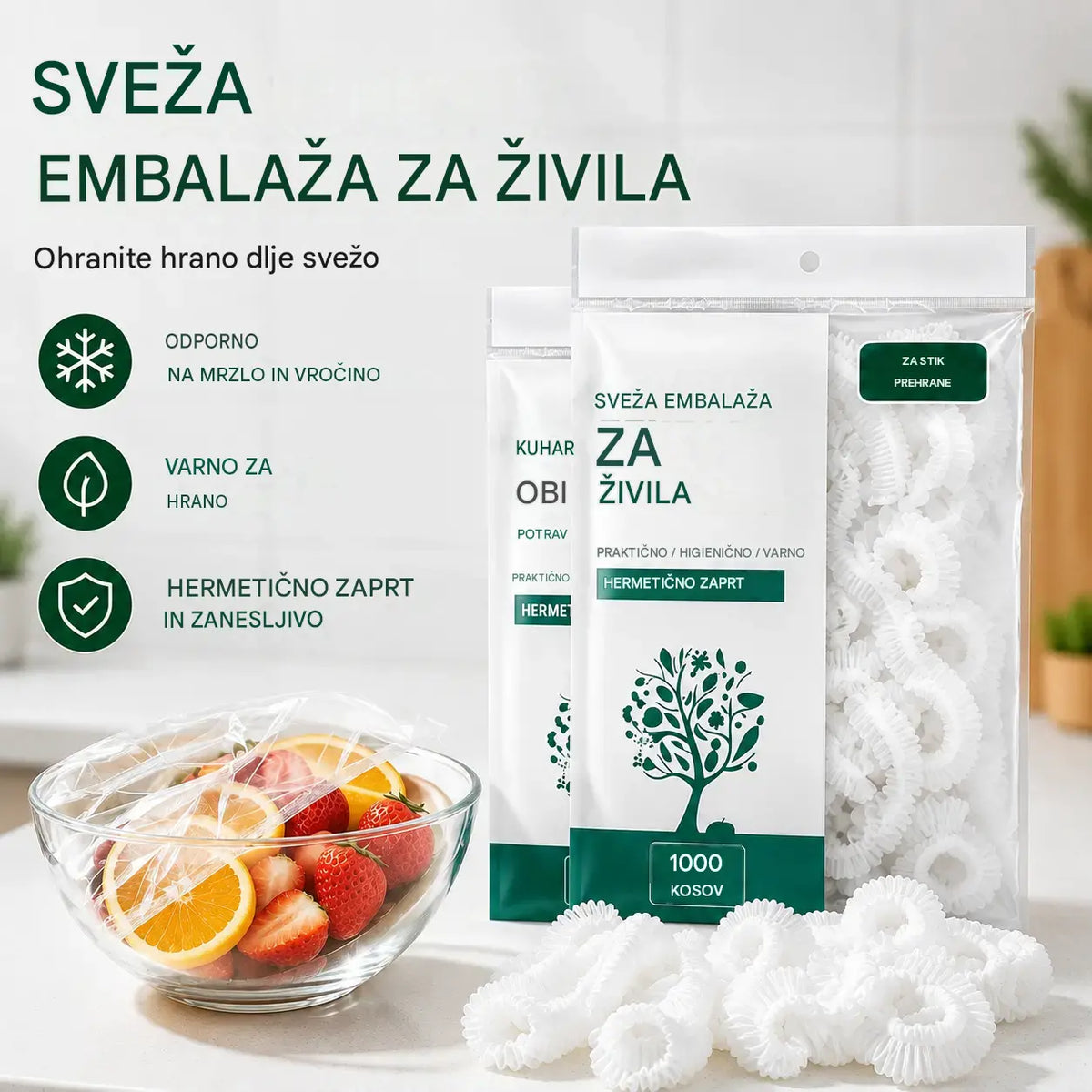 🔥【Posebna ponudba zadnjega dne: 50 % popust】✨500 vrečk za večkratno uporabo in fleksibilnih plastičnih ovojnic, varnih za živila
