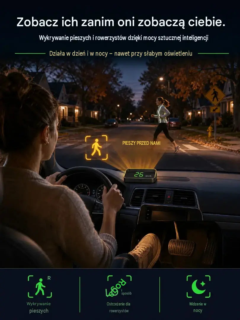【Szwajcarska wojskowa nawigacja GPS „Unikanie kar”】Nowy prędkościomierz i obrotomierz GPS z wyświetlaczem HUD【1 sztuka za 99 zł】【Interfejs USB】