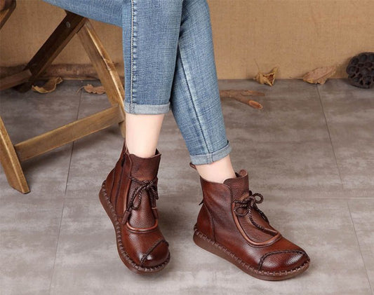 🔥✨【35-40】🌷👢2025 Wczesna jesień Nowość Przedsprzedaż🎉 Damskie buty vintage z miękkiej skóry