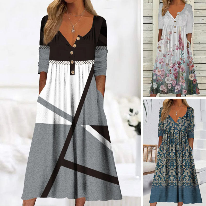 🎀【Oferta specjalna】【S–5XL】👗Elegancka sukienka midi styl i wygoda na każdą okazję