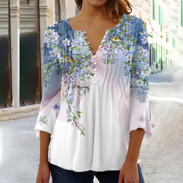 😍【Časovno omejena ponudba】Elegantna ženska majica z V-izrezom [S-5XL]