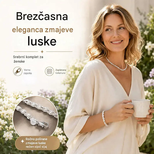 ✨💖Ogrlica + zapestnica💖Komplet modnega nakita🍃