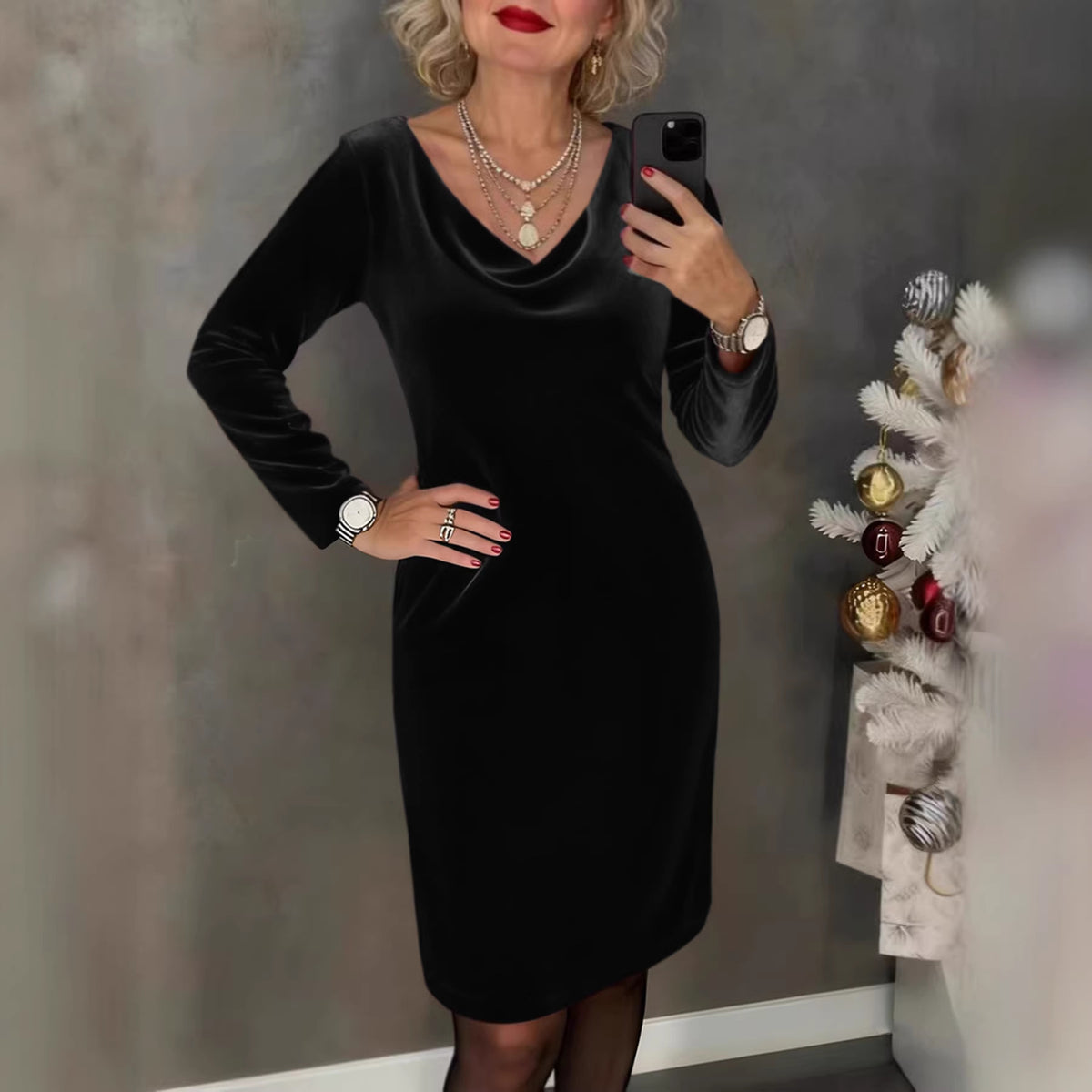 ✨ Sukienka welurowa 2026 | Długie rękawy | Seksowny i Elegancki Styl ✨