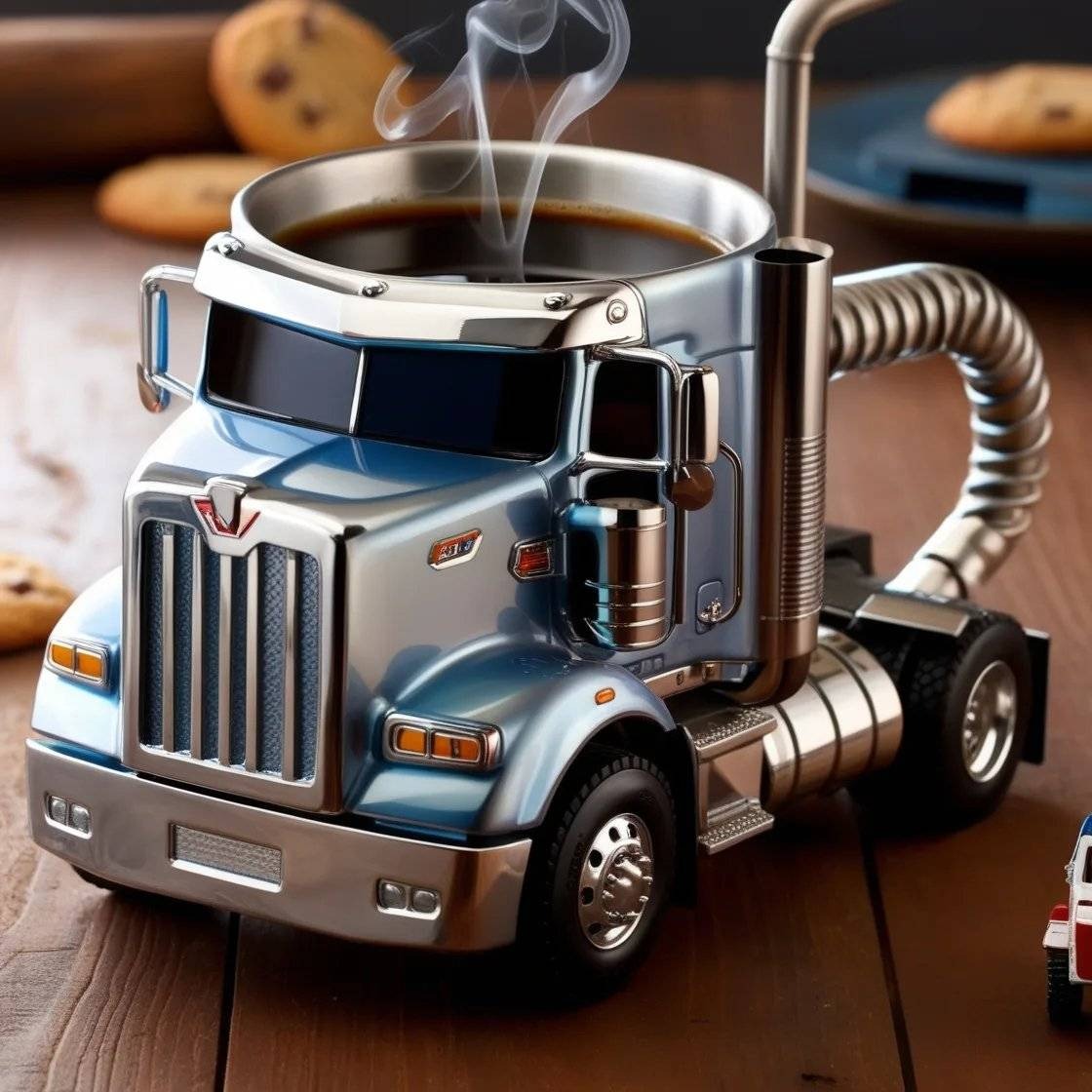 🚛 Ceașcă de cafea lucrată manual, în formă de camion