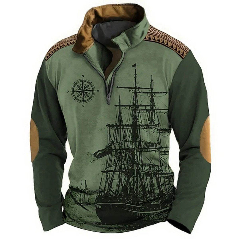 😎【S-5XL】Moški pulover s kapuco in polovično zadrgo, 3D potisk, udoben, topel in moderen za hladne dni