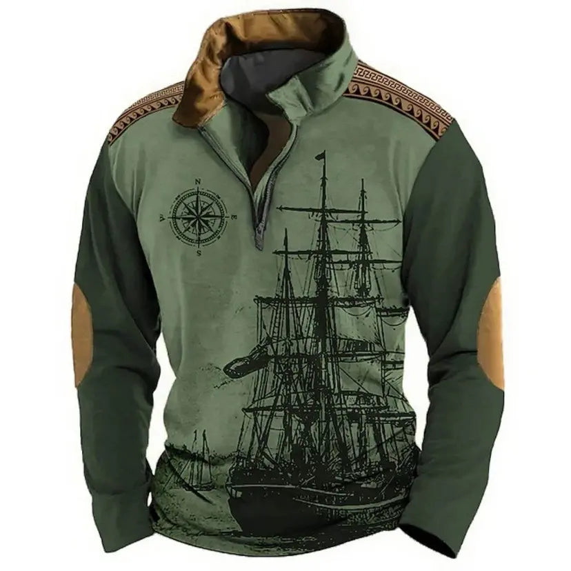 😎【S-5XL】Moški pulover s kapuco in polovično zadrgo, 3D potisk, udoben, topel in moderen za hladne dni