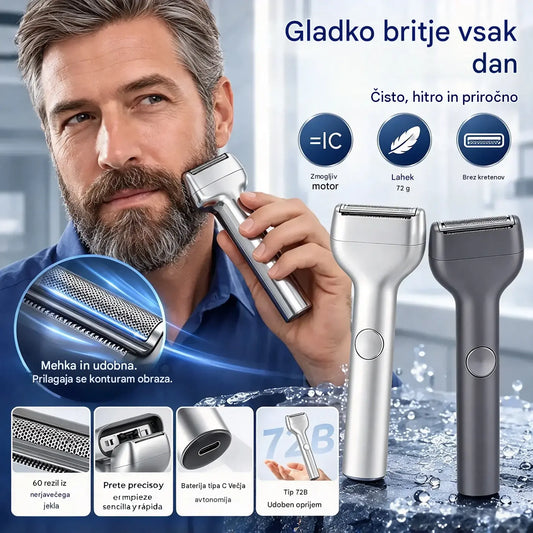 1 kos za 26 🎁 Novo: ponudba s polovično ceno 💥⚡ Poslovite se od razdraženosti kože zaradi britja! 🧔 Zmogljiv moški električni brivnik z možnostjo polnjenja.
