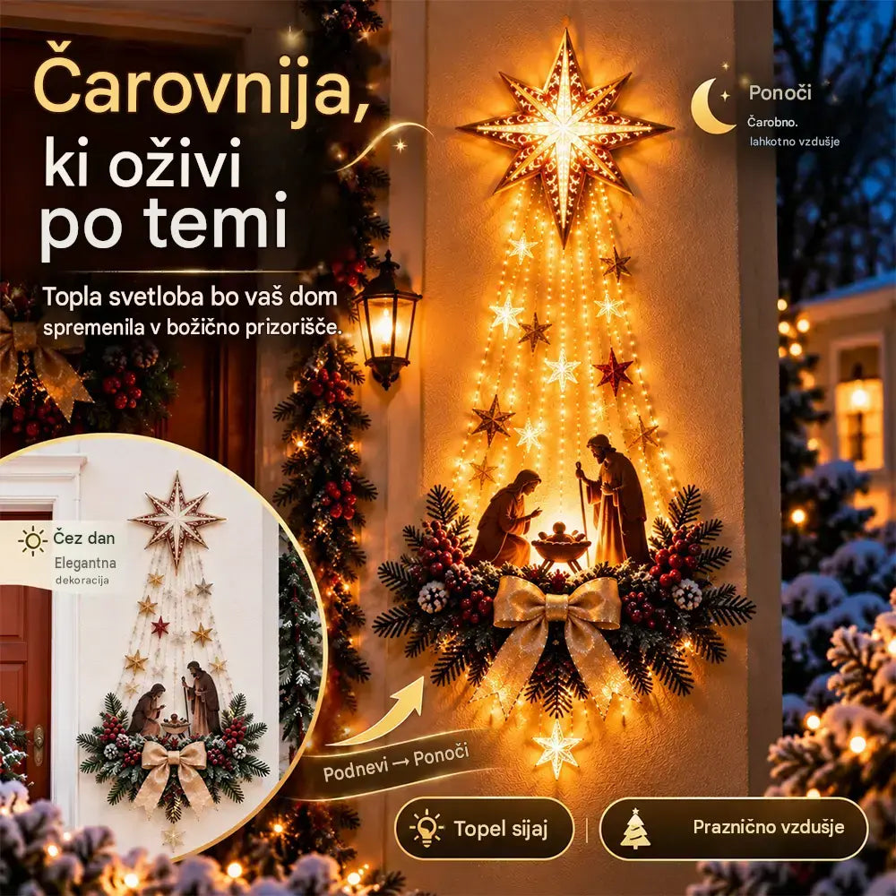 💡✨Svetleča stenska dekoracija z božičnim prizorom