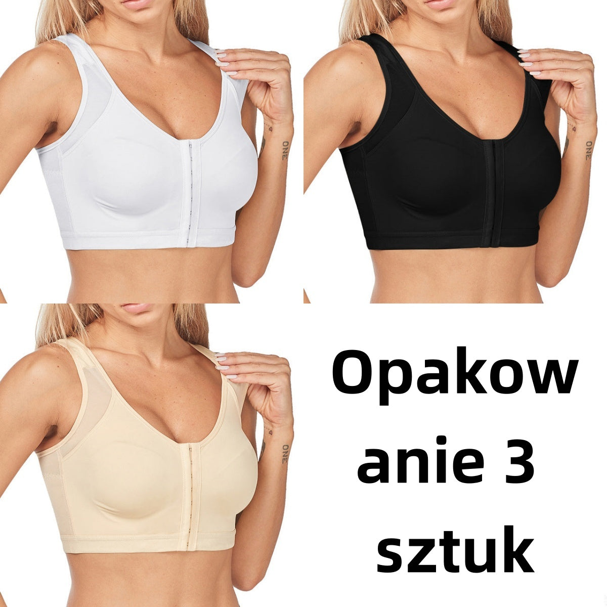 🥰 【3 sztuki】👙【40-120kg】Biustonosz z pełnym kryciem i podtrzymaniem