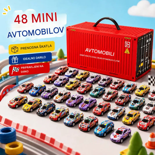 【50% POPUST】🎁48 snemljivih miniaturnih avtomobilčkov z vgrajeno garažo