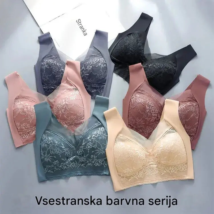 【Kupite 2, dobite 2 gratis】🔥4 kosov za 25 €【40–110 KG】Udoben brezšivni čipkasti modrček za ženske