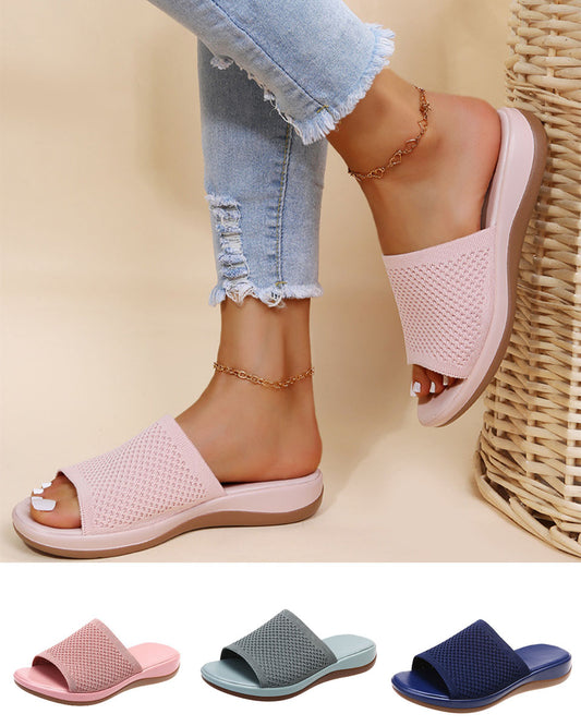 【Cei mai vânduți pantofi de damă】👡【Mărimi 35-43】2026 Papuci de casă de damă la modă, de mărime mare, papuci plate, papuci casual pentru exterior