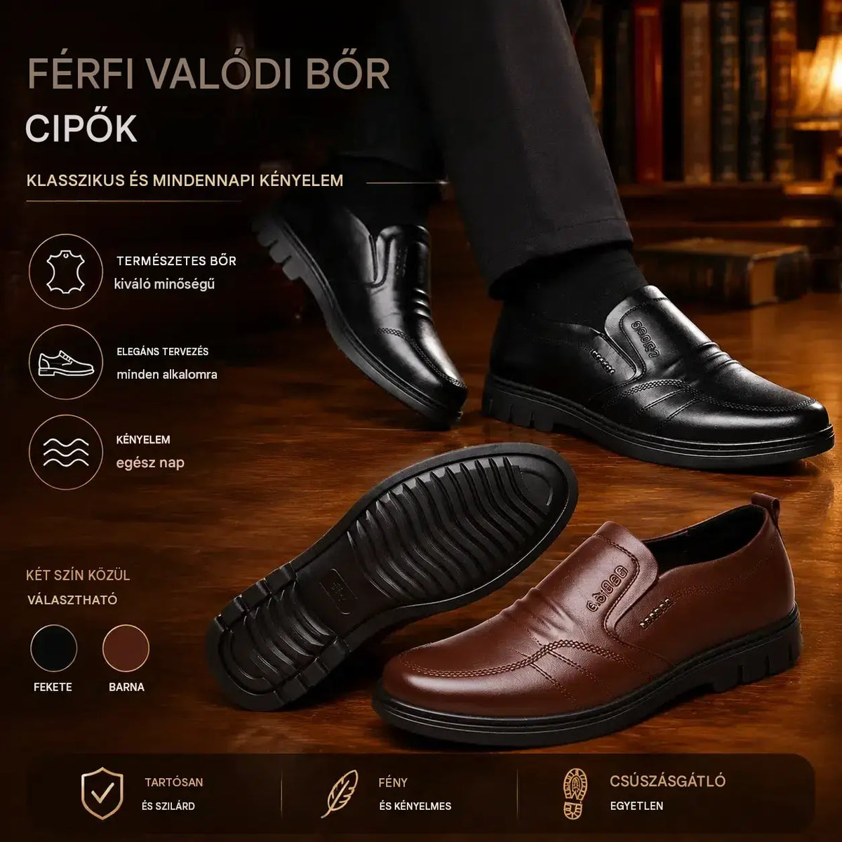 👞【39-44】👞 Valódi bőr férfi üzleti cipő, puha és kényelmes talppal, különféle alkalmakra alkalmas.