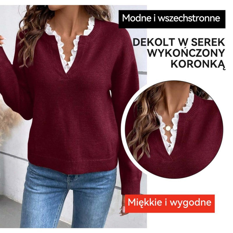 👚💕 2026 damski top dzianinowy – elegancki krój, miękki materiał, ciepły komfort na jesień i zimę