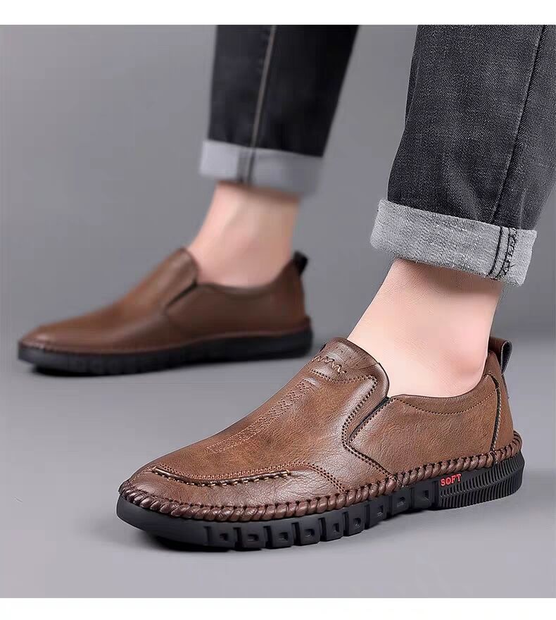 👞【39-44】2026 nowe męskie oryginalne skórzane buty codzienne miękka podeszwa antypoślizgowe oddychające skórzane buty